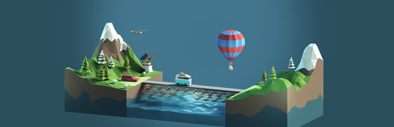 Official cover for Poly Bridge on Steam