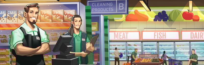 Official cover for Grocery Store Tycoon on Steam