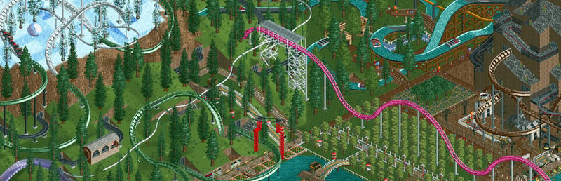 Official cover for RollerCoaster Tycoon Classic on Steam