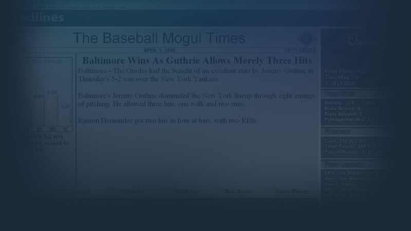 Official cover for Baseball Mogul 2009 on Steam