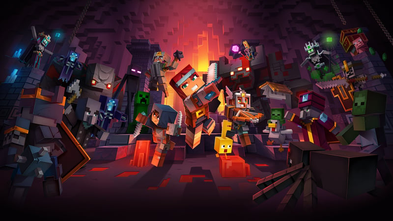 Official cover for Minecraft Dungeons on XBOX