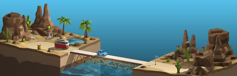 Official cover for Poly Bridge 2 on Steam