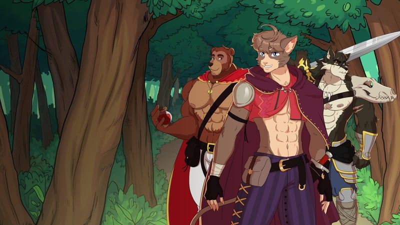 Official cover for Burrow of the Fallen Bear: A Gay Furry Visual Novel on PlayStation