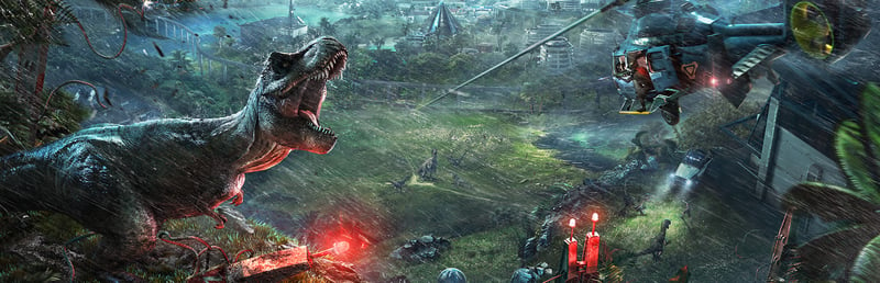 Official cover for Jurassic World Evolution on Steam
