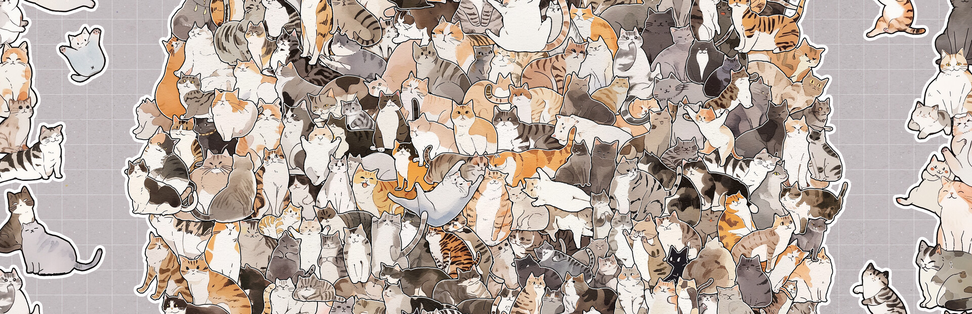 Cats Huddled Together 挤在一起的猫猫们 cover image