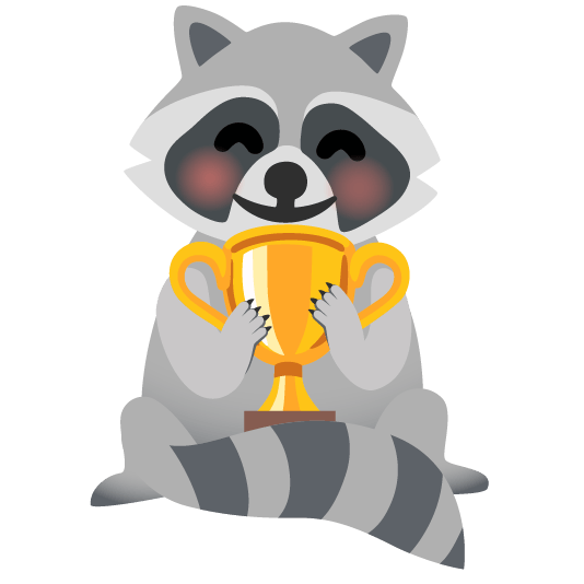 Raccoon Trophy Sticker