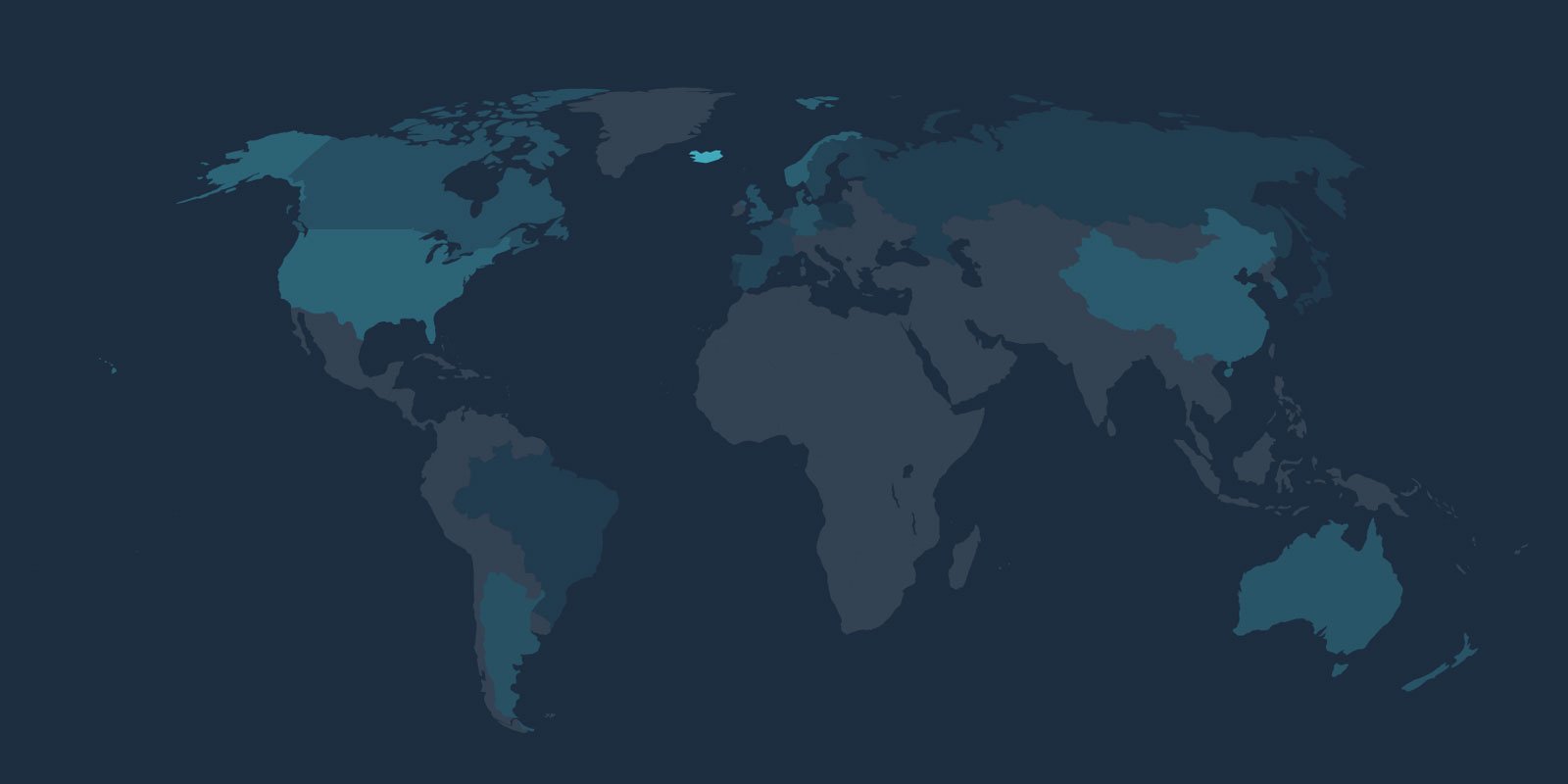 Geographical map of STAR WARS Jedi: Fallen Order players, with the USA and Iceland sticking out from the others